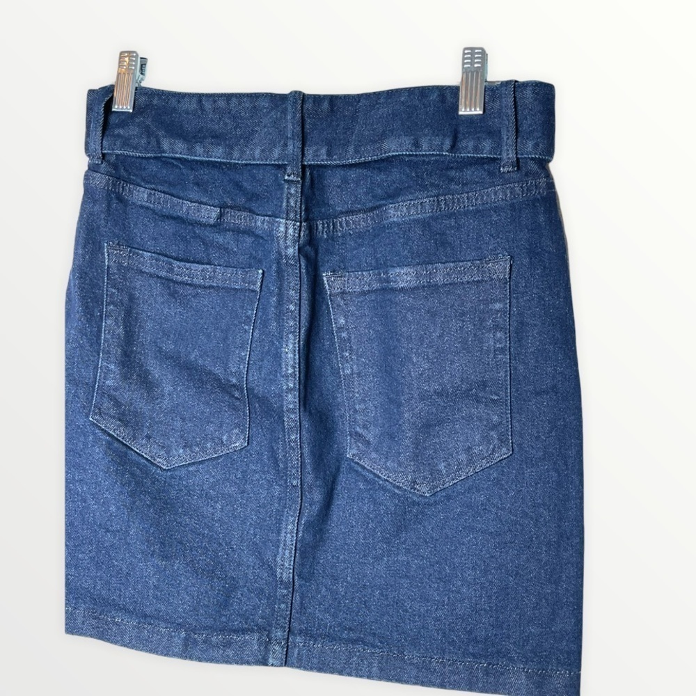 Good American Denim Belted Mini Skirt High Waist 70s Icon Size 4 NWT - Picture 11 of 16